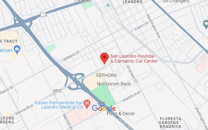 San Leandro Hyundai in San Leandro CA map